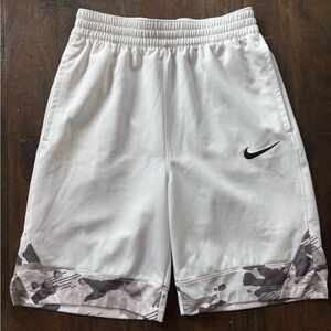 Nike Elite Boys Shorts-White with grey camo trim-excellent condition-size large